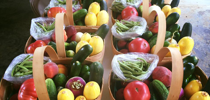peaches tomatoes squash